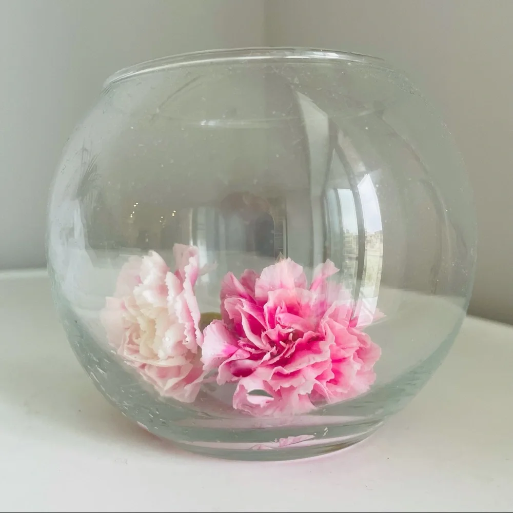 Clear Round Standing Makrame Hanging Bowl Flower Vase Glass Jar Candle Holder